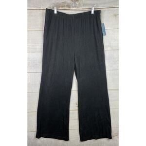 Passport Pants Womens XL 18-20 Black Soft Fleece Lightweight Stretch Pull On NWT